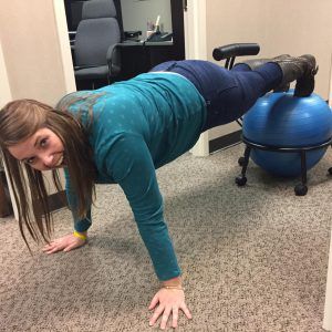 Maggies submission for most creative push-up during our 3,000 push-up challenge.